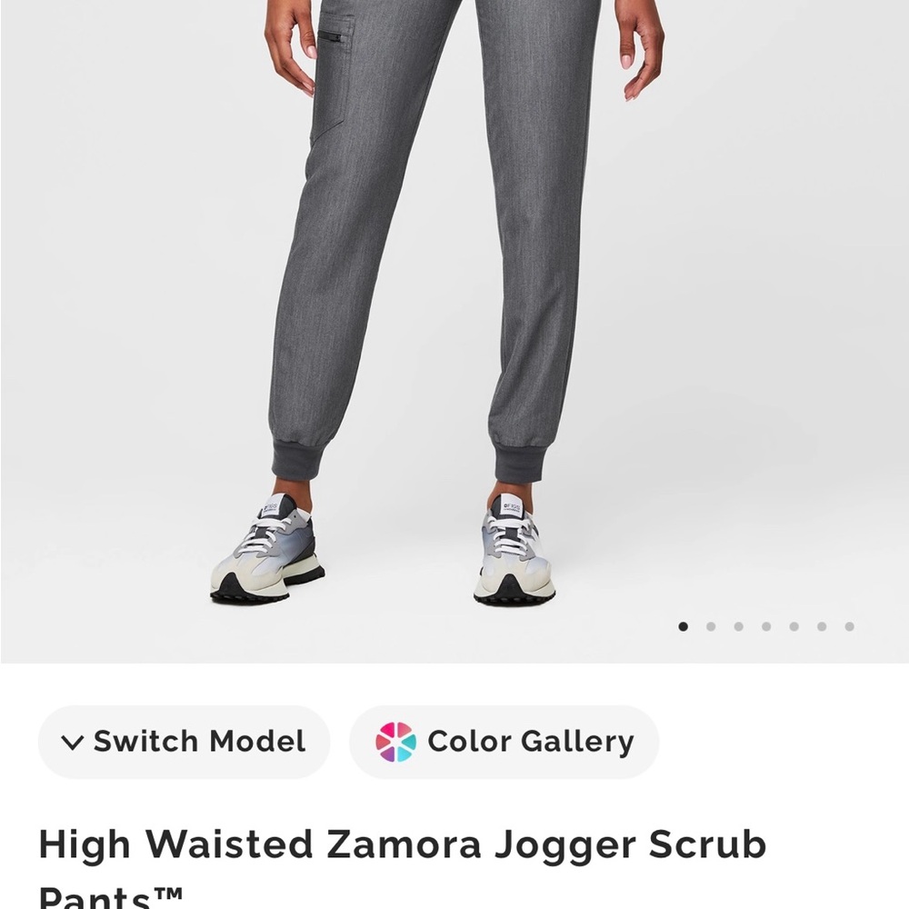 FIGS Rafaela Oversized Scrub Top in Graphite Gray - Picture 2 of 4